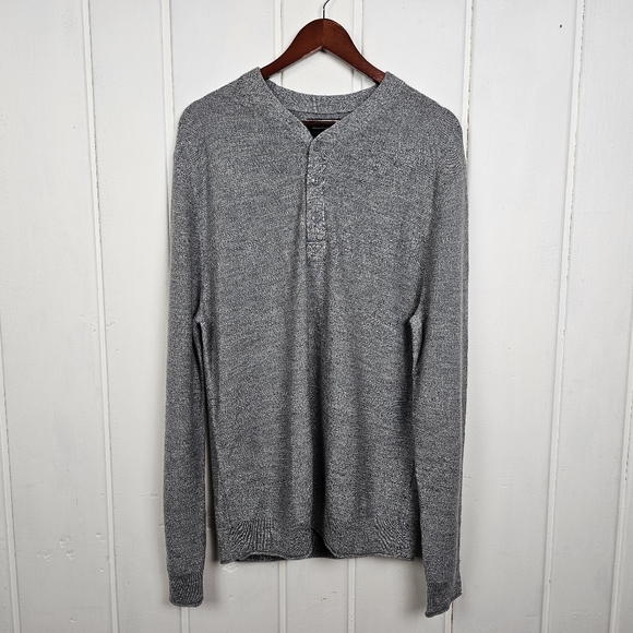Bonobos Other - Bonobos Mens Large 100% Extra Fine Merino Wool Gray Button Long Sleeve Sweater